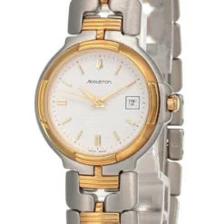 New Bulova Accutron White Dial 2-Tone SS Women's Watch 28Z45