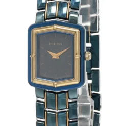 New Bulova Blue Dial 2-Tone Stainless Steel Women's Watch 98L13