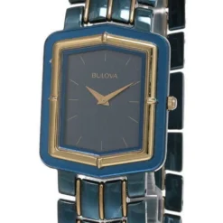 New Bulova Blue Dial Stainless Steel Women's Watch 98A09