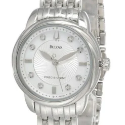 New Bulova Precisionist Brightwater MOP Dial SS Women's Watch 96P125