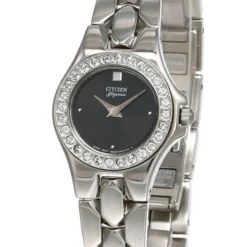 CITIZEN Crystal Accented Black Dial S-steel Women's Watch EK4900-50E