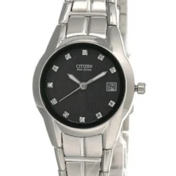 CITIZEN Eco Drive Black Dial SS Women's Watch EW1410-50G