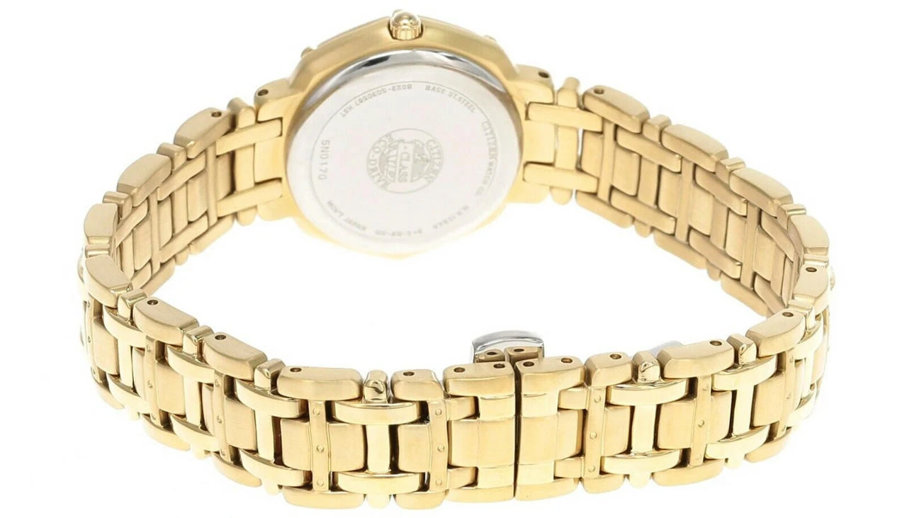CITIZEN Eco Drive MOP Dial Gold-Tone SS Women's Watch EW9152-50D 3 CITIZEN Eco Drive MOP Dial Gold-Tone SS Women's Watch EW9152-50D - Image 3