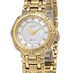 CITIZEN Eco Drive MOP Dial Gold-Tone SS Women's Watch EW9152-50D