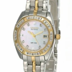 CITIZEN Paladion Eco Drive White Dial 2-Tone SS Women's Watch EW1594-55D