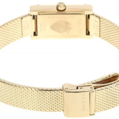 GUCCI G-Frame White, Red, Navy Gold PVD Mesh Bracelet Watch YA147511 -Movado shop gucci watches gucci g frame white red navy gold pvd mesh bracelet watch ya147511 45288.1673643153