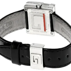 GUCCI G SS Salmon Pink Dial Black Leather Women's Watch 3600L-0212505 -Movado shop gucci watches gucci g ss salmon pink dial black leather womens watch 3600l 0212505 84977.1671829330