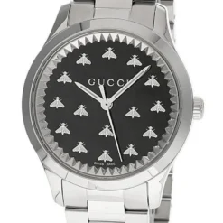 GUCCI G-Timeless 32MM Quartz S-Steel Black Dial Women's Watch YA1265034