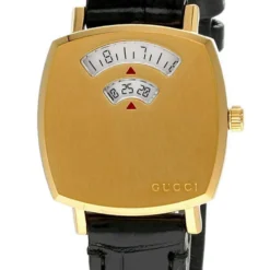 GUCCI Grip 27MM Quartz Black Leather Women's Watch YA157506