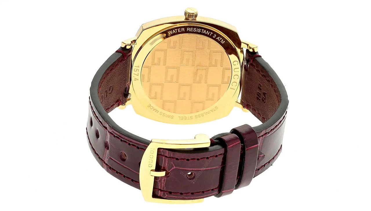 GUCCI Grip Date 35MM Quartz Brown Leather Women's Watch YA157402 3 GUCCI Grip Date 35MM Quartz Brown Leather Women's Watch YA157402 - Image 3