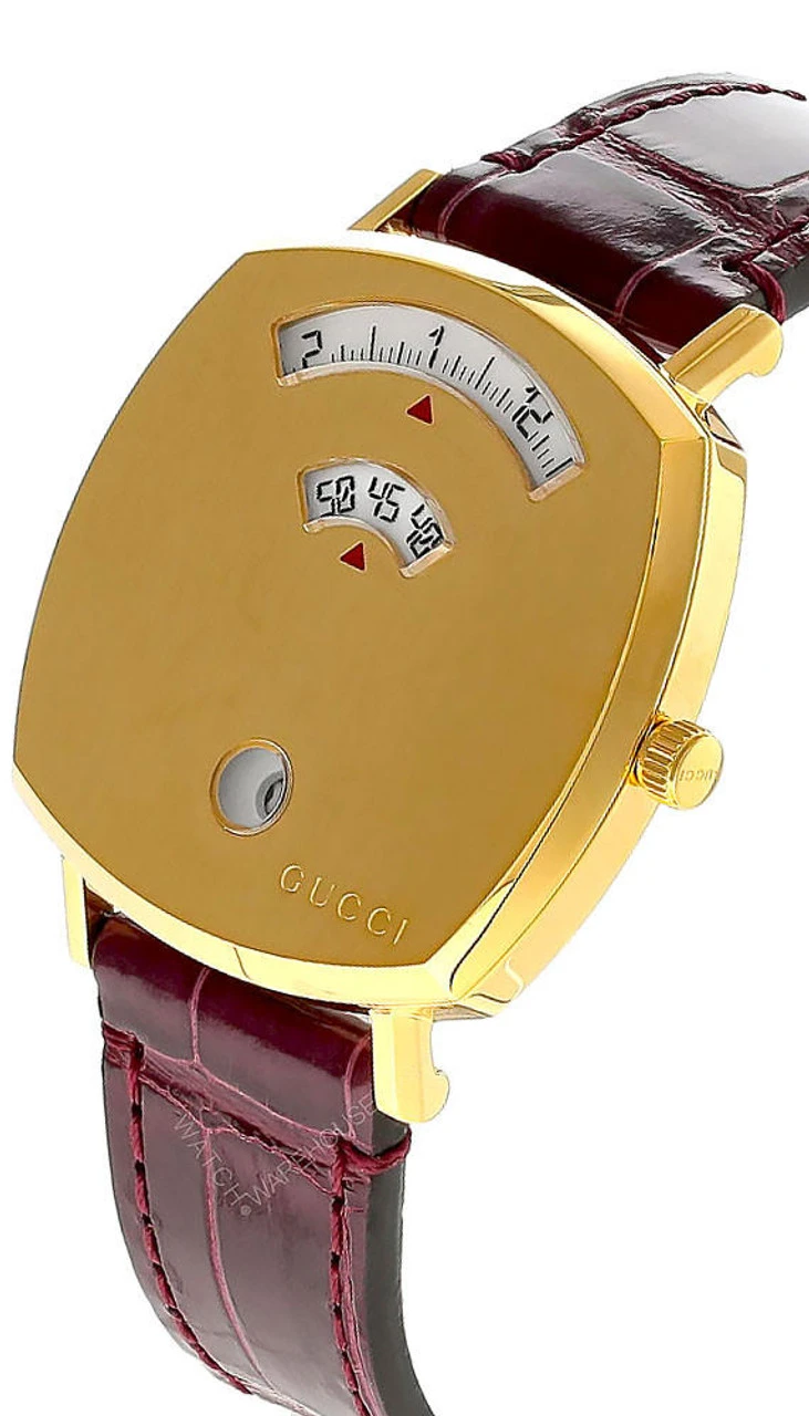 GUCCI Grip Date 35MM Quartz Brown Leather Women's Watch YA157402 2 GUCCI Grip Date 35MM Quartz Brown Leather Women's Watch YA157402 - Image 2