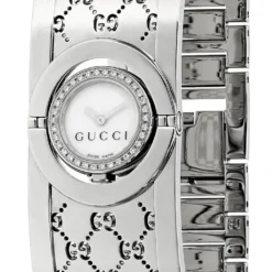 GUCCI S-Steel White Dial Diamond Bezel Bracelet Women's Watch YA112511