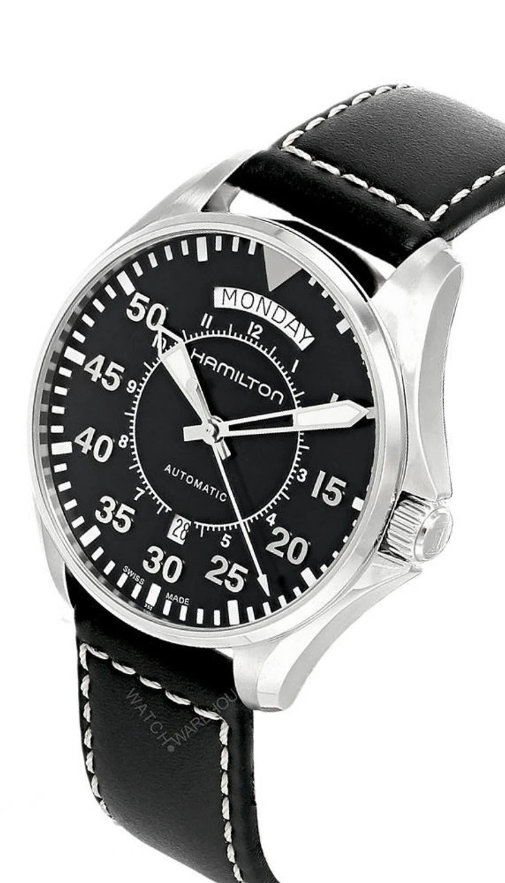 HAMILTON Khaki Aviation Pilot 42MM AUTO Day Date Men's Watch H64615735 2 HAMILTON Khaki Aviation Pilot 42MM AUTO Day Date Men's Watch H64615735 - Image 2