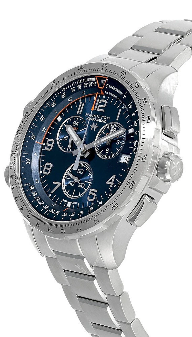 HAMILTON Khaki Aviation X-Wind GMT CHRONO QTZ SS Men's Watch H77922141 2 HAMILTON Khaki Aviation X-Wind GMT CHRONO QTZ SS Men's Watch H77922141 - Image 2