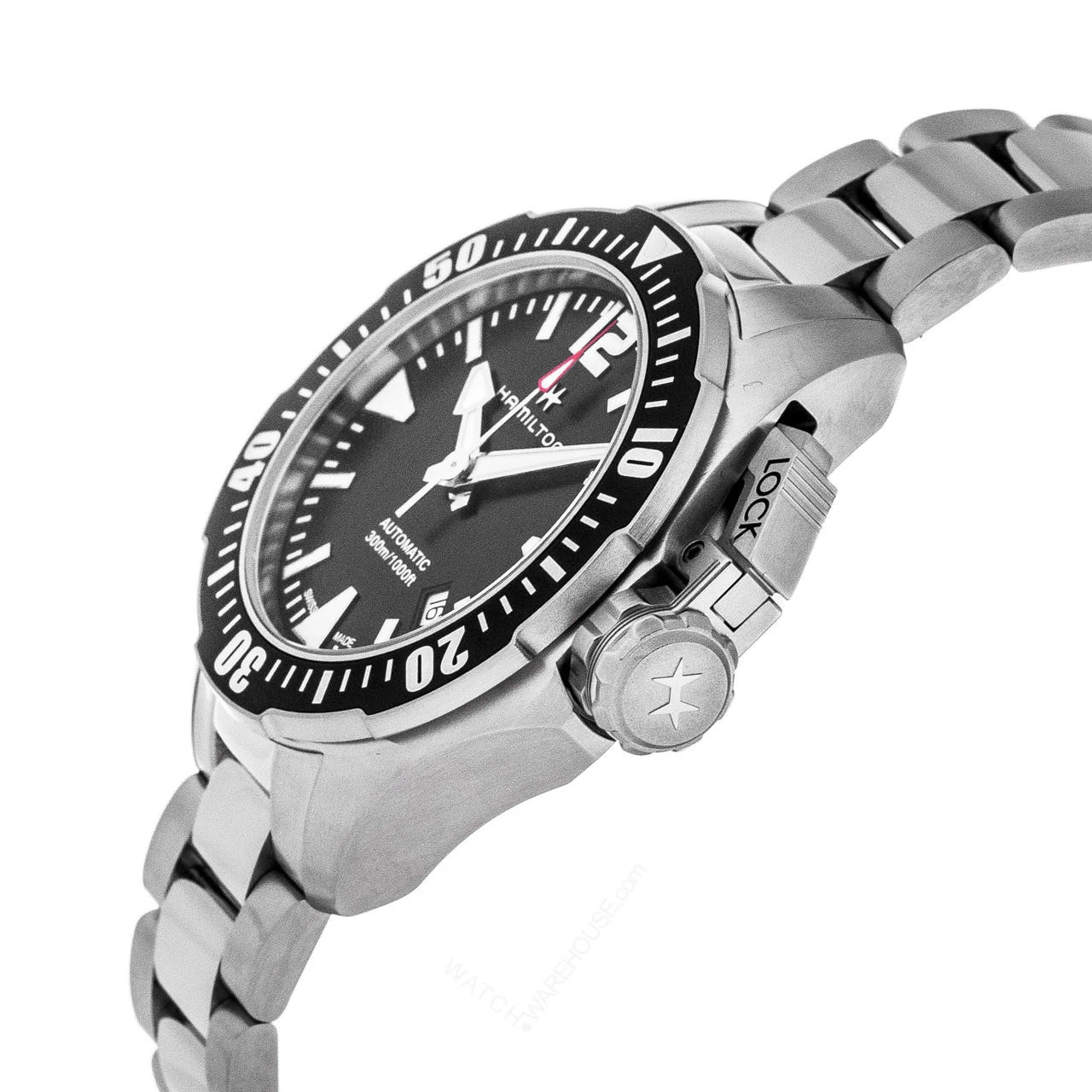 HAMILTON Khaki Navy Frogman 42MM AUTO SS Black Dial Watch H77605135 2 HAMILTON Khaki Navy Frogman 42MM AUTO SS Black Dial Watch H77605135 - Image 2