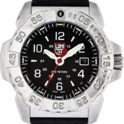 LUMINOX Navy SEAL Steel 45MM SS Black Leather Men's Watch XS.3251