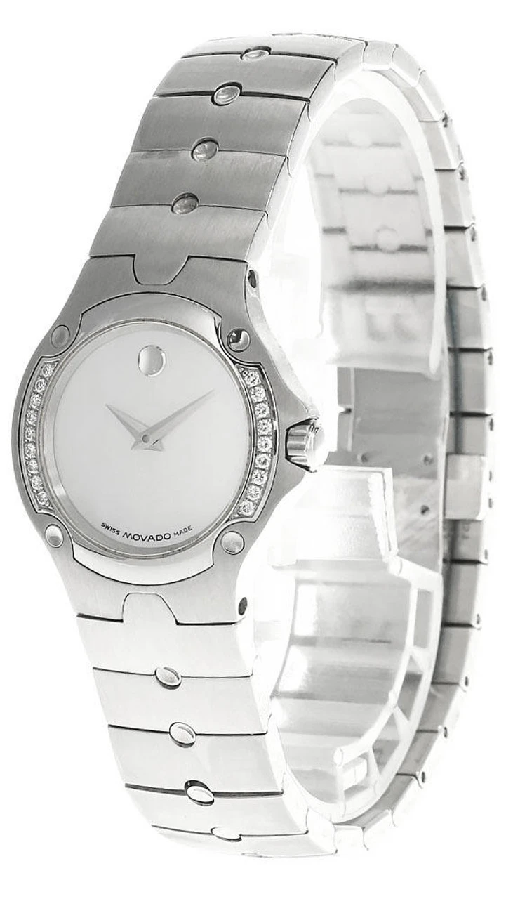 MOVADO 27MM Quartz SS Diamond MOP Dial Women's Watch 0604483 1 MOVADO 27MM Quartz SS Diamond MOP Dial Women's Watch 0604483