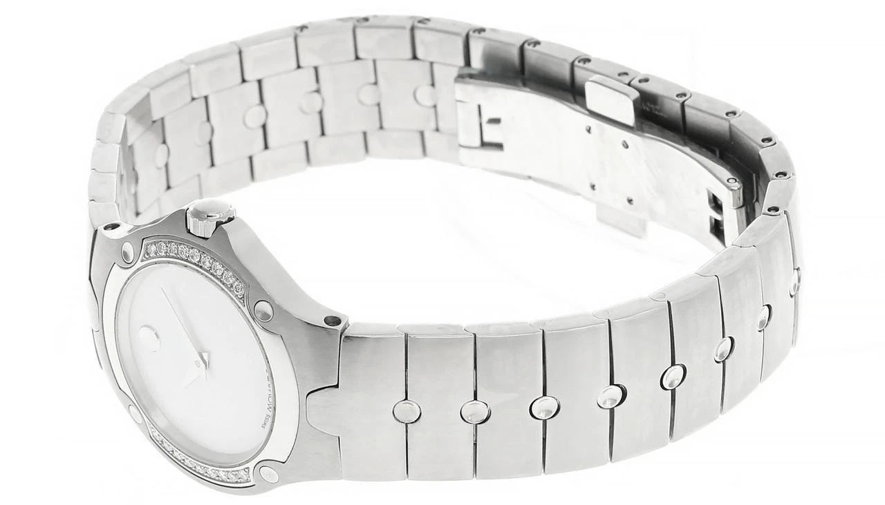 MOVADO 27MM Quartz SS Diamond MOP Dial Women's Watch 0604483 2 MOVADO 27MM Quartz SS Diamond MOP Dial Women's Watch 0604483 - Image 2