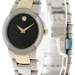 MOVADO AMOROSA 25MM Stainless Steel Black Dial Women's Watch 81.A1.1842