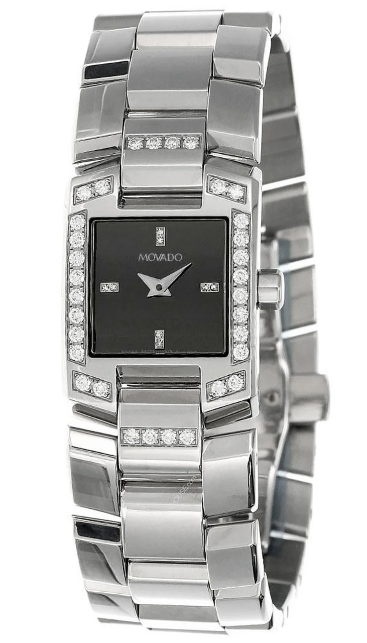 MOVADO ELIRO Black Dial Diamond S-Steel Bracelet Women's Watch 84-A1-1431 1 MOVADO ELIRO Black Dial Diamond S-Steel Bracelet Women's Watch 84-A1-1431