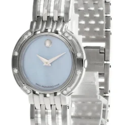 MOVADO Esperanza S-Steel Blue MOP Dial Diamond Bezel Women's Watch 0605292