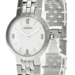 MOVADO Faceto Stainless Steel White Dial Women's Watch 0605566