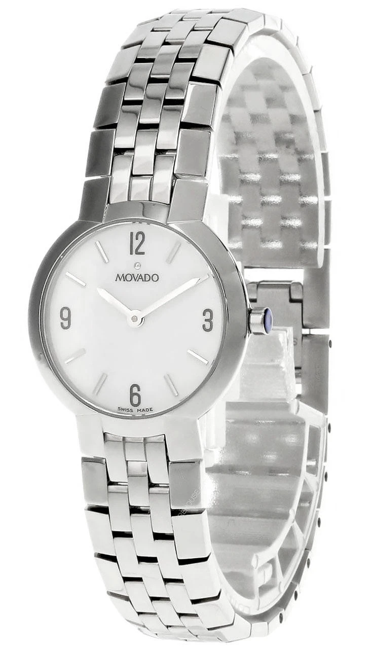 MOVADO Faceto Stainless Steel White Dial Women's Watch 0605566 1 MOVADO Faceto Stainless Steel White Dial Women's Watch 0605566