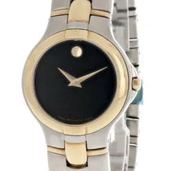 MOVADO Medalist Stainless Steel Black Dial 2-Tone Women's Watch 0604804