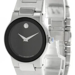 MOVADO Museum Sapphire Quartz SS Black Dial Women's Watch 0605806