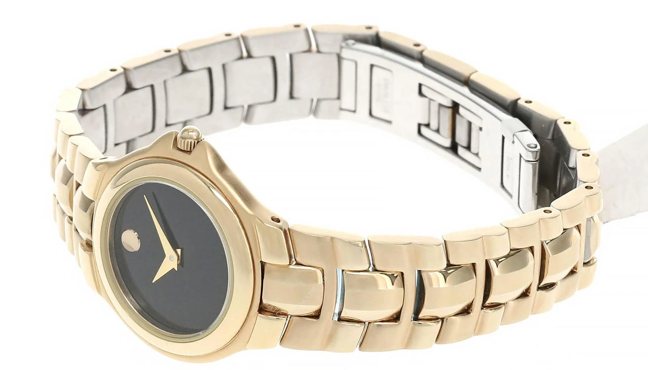 MOVADO S-Steel BLK Dial Gold-Tone Women's Watch 0691037 2 MOVADO S-Steel BLK Dial Gold-Tone Women's Watch 0691037 - Image 2