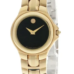 MOVADO S-Steel BLK Dial Gold-Tone Women's Watch 0691037