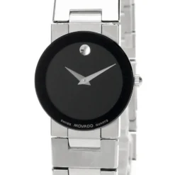MOVADO Safiro 23MM Stainless Steel Black Dial Women's Watch 0604010
