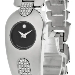 MOVADO Timema S-Steel Black Dial Diamond Band Women's Watch 0605447
