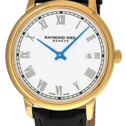 RAYMOND WEIL Toccata Quartz 39MM White Dial Leather Men's Watch 5485-PC-00359