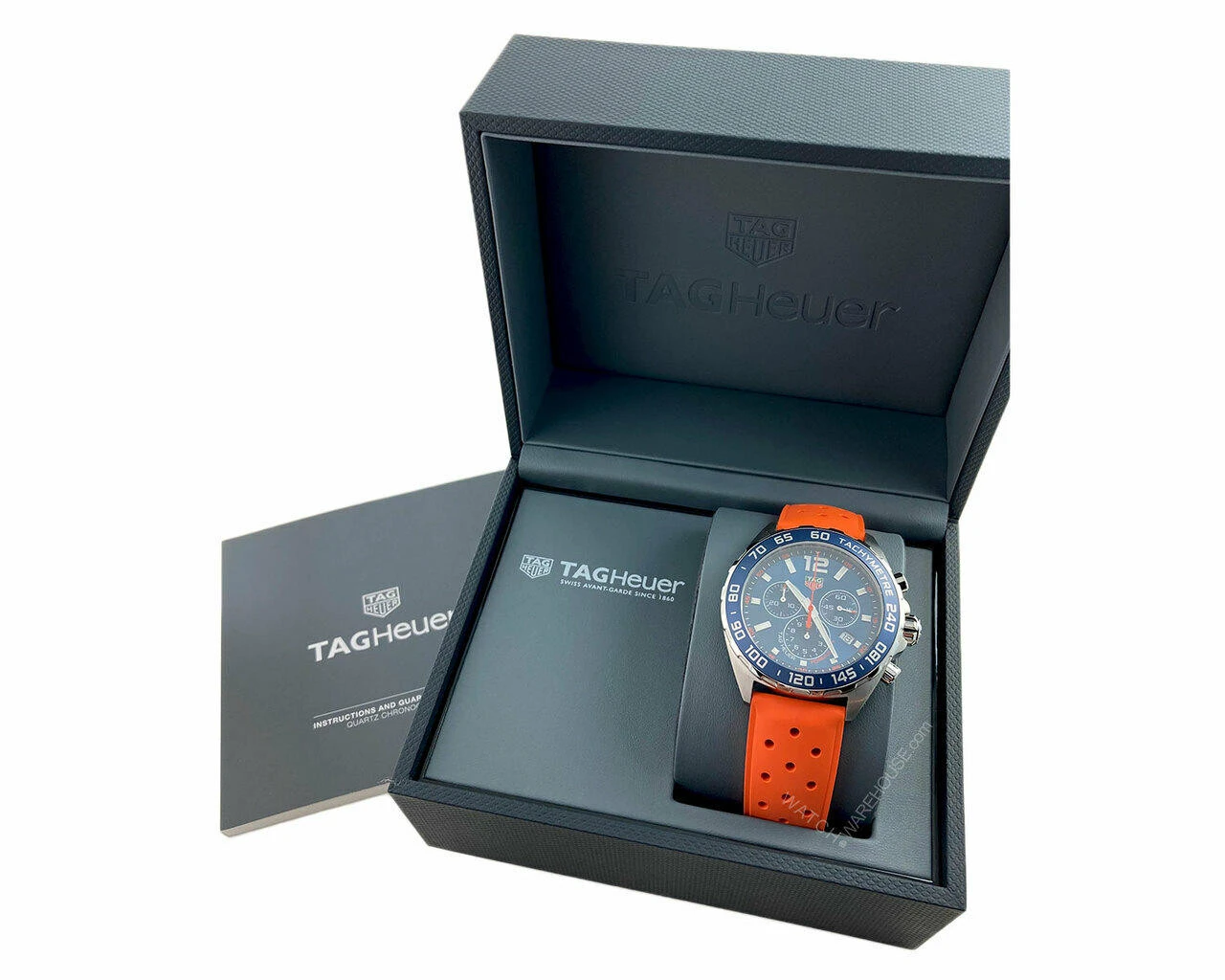 TAG Heuer Formula 1 Chronograph Blue Dial Orange Rubber Watch With 3 Subdials CAZ1014.FT8028 4 TAG Heuer Formula 1 Chronograph Blue Dial Orange Rubber Watch With 3 Subdials CAZ1014.FT8028 - Image 4
