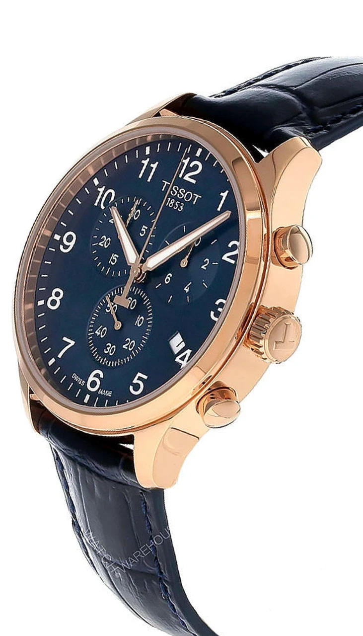 TISSOT CHRONO XL Classic 45MM Blue Dial Leather Men's Watch T116.617.36.042.00 2 TISSOT CHRONO XL Classic 45MM Blue Dial Leather Men's Watch T116.617.36.042.00 - Image 2