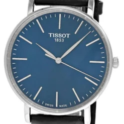 TISSOT Everytime 40MM Blue Dial BLK Leather Men's Watch T143.410.16.041.00
